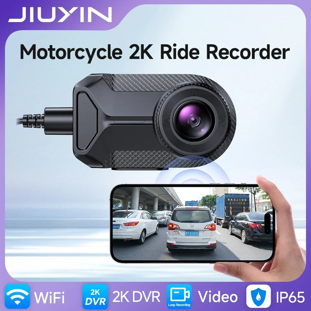 JIUYIN 2K HD WiFi オートバイカメラ防水 IP65 ループ録画 140 度広角カメラ HD ビデオレコーダー DVR ダッシュカム
