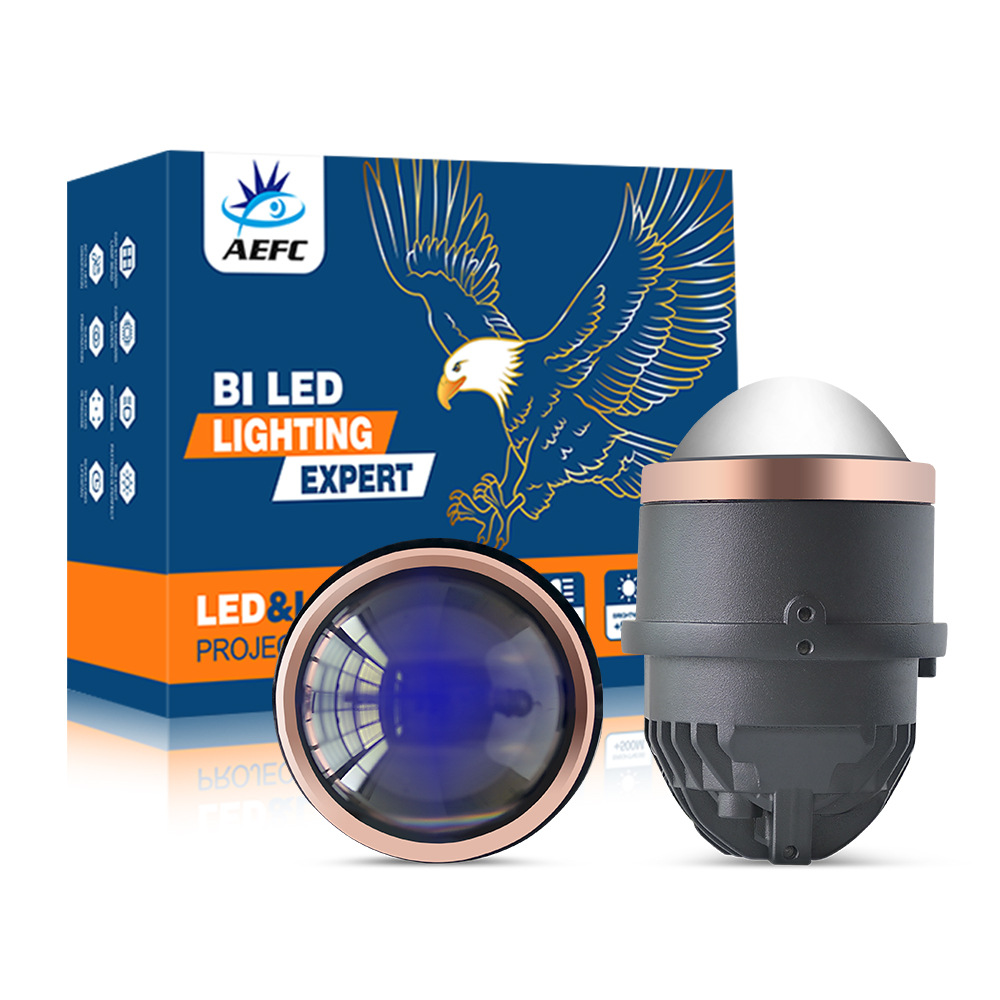 車の LED レンズフォグランプ 3 インチ二焦点レンズ 55 ワット三色白色光黄色光 12V24V 車のトラックのフォグランプ