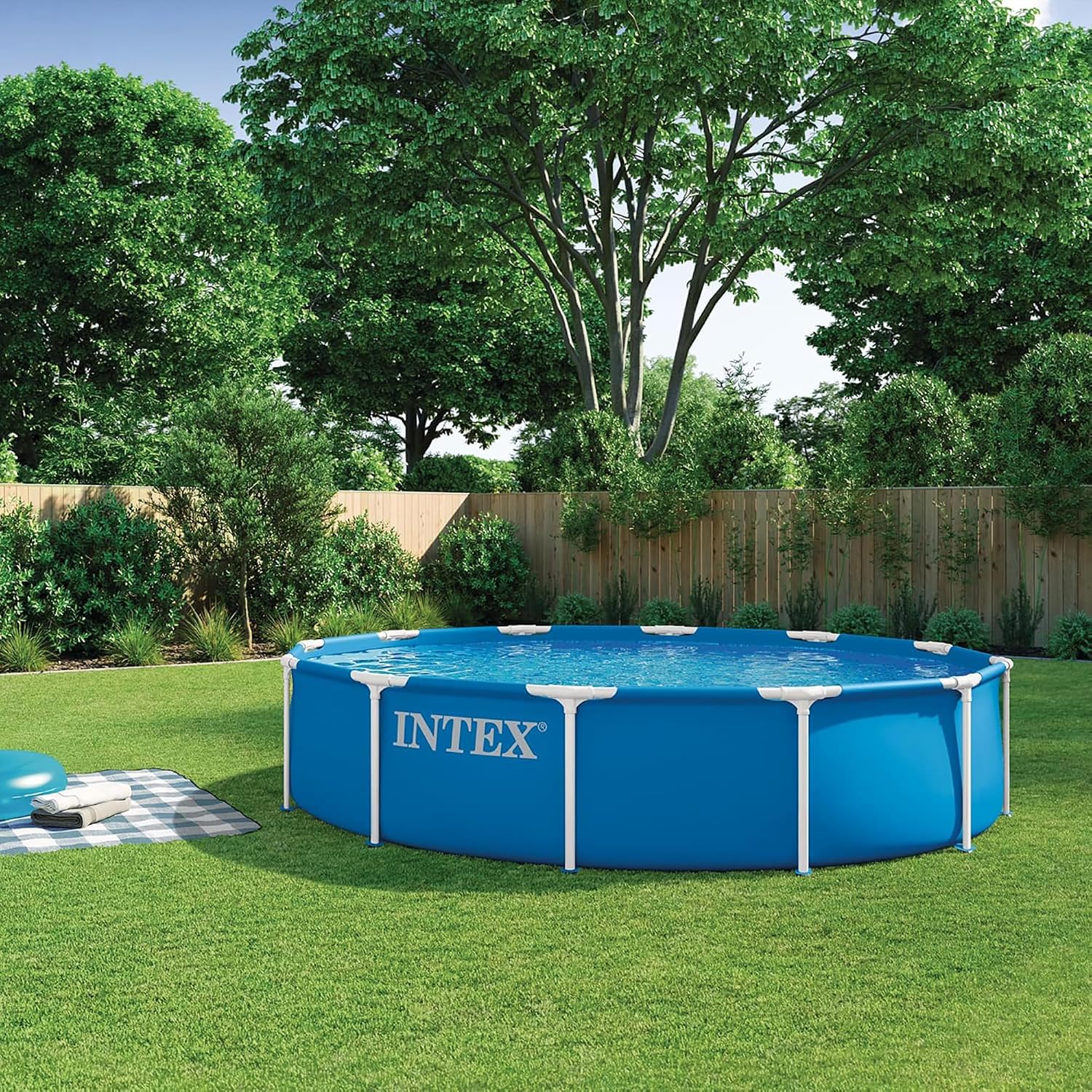 12x2.5ft Round Metal Frame Above Ground Pool with Steel Frame, Custom