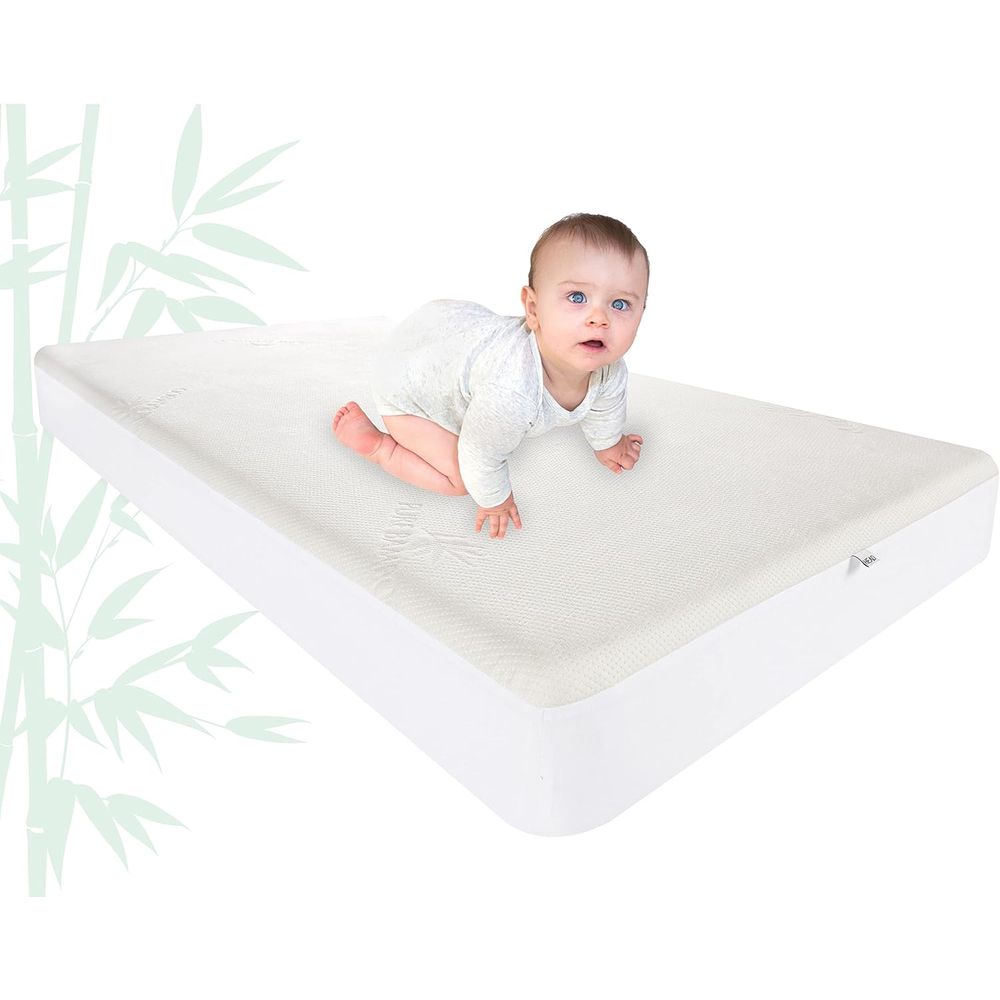 通気性のある防水マットレスプロテクター - 52x28x6インチ、ノイズレス、湿気や汚れから守ります。