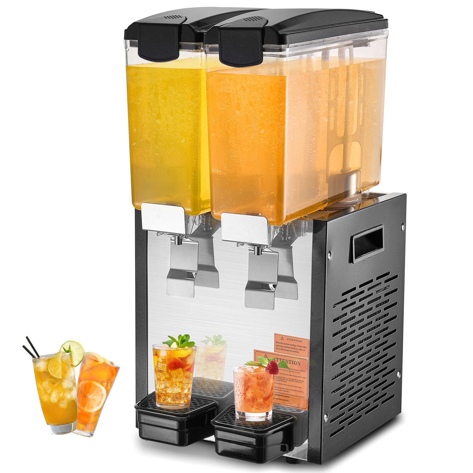 SucceBuy 1/2 タンク商業飲料ディスペンサー 10L/12L/18L タンクあたりジュースディスペンサーステンレス鋼アイスティードリンクマシン