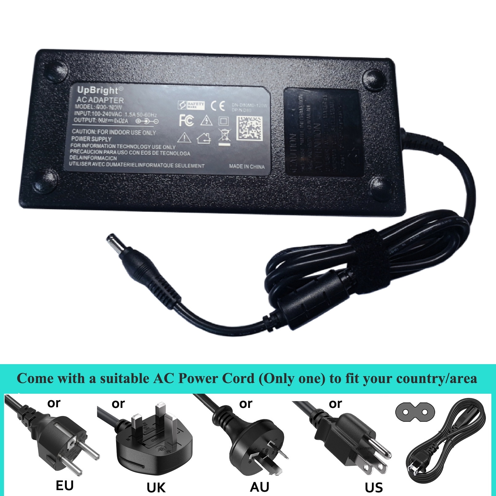 36V 3.33A 120W AC/DC アダプター AquaIllumination AI Hydra 64 52 56 HD LED サンゴ礁水族館ライト EA11701J-360 電源