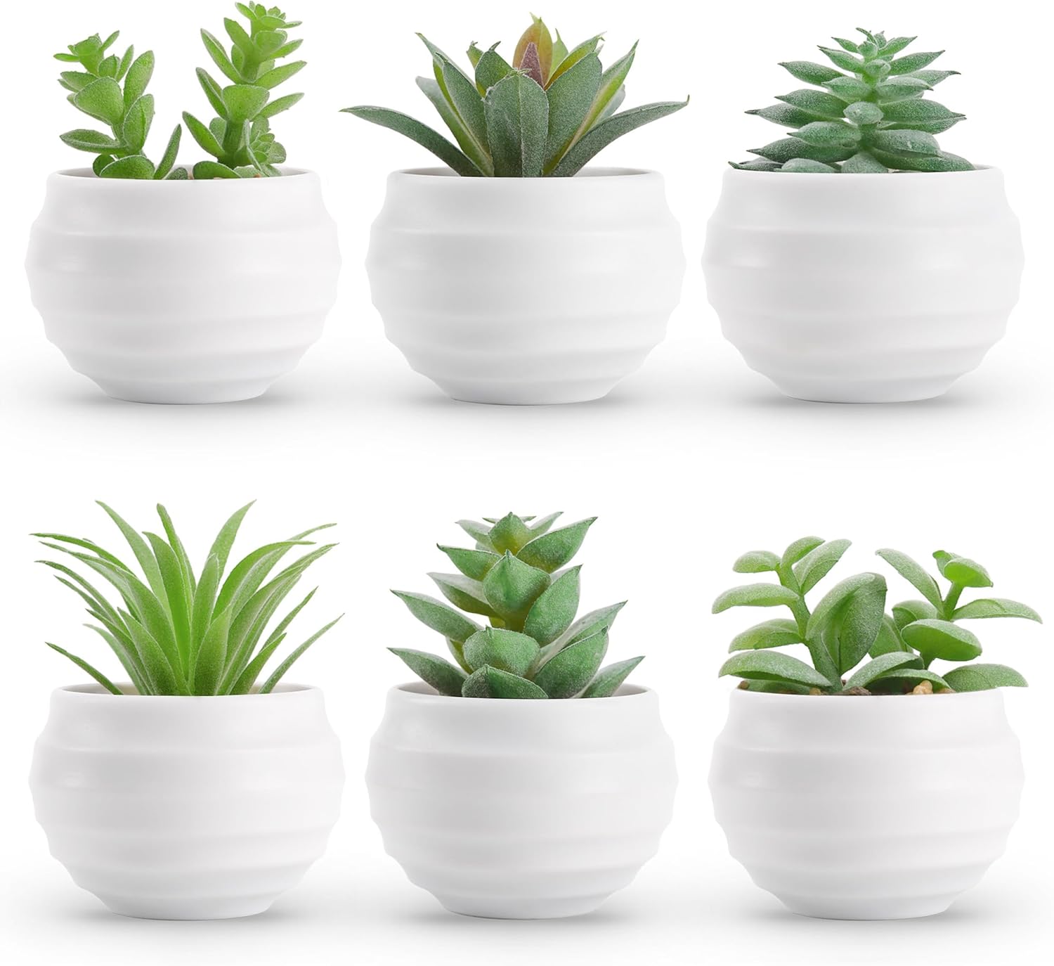 ポット入り人工多肉植物6個セット 小さなフェイク植物 寝室用 美的 リビングルーム 棚 バスルーム オフィス デスク装飾