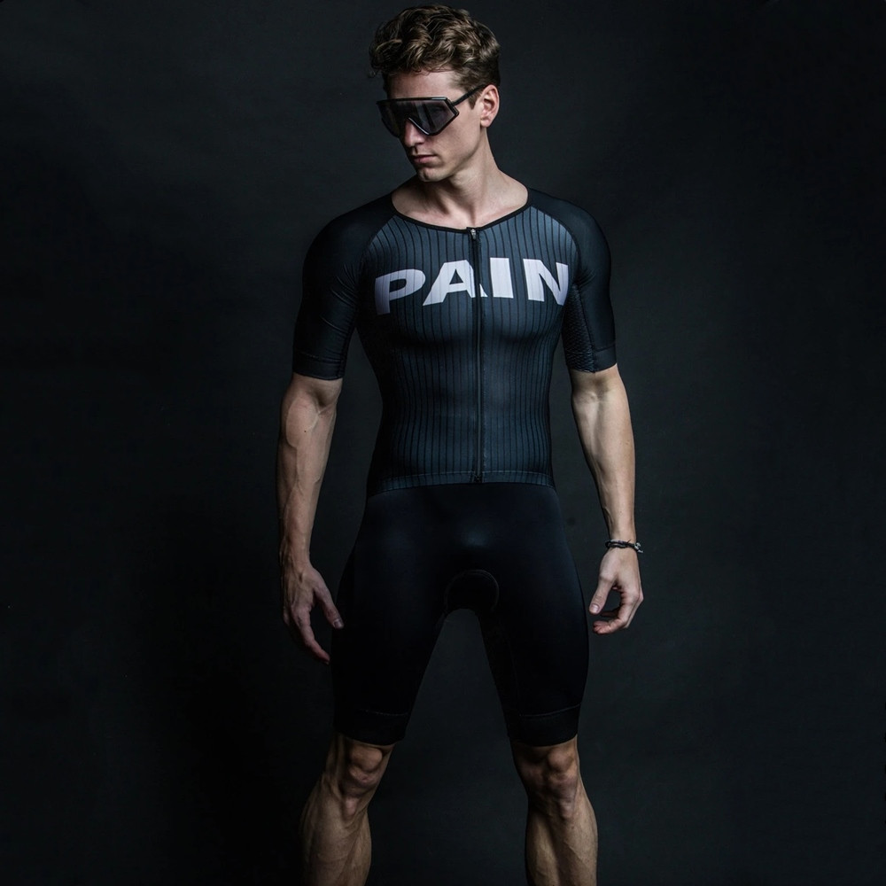 Love The Pain メンズプロフェッショナルトライアスロン服サイクリングスキンスーツセットサイクリングジャージ男性 Ciclismo ジャンプスーツキットゲルパッド