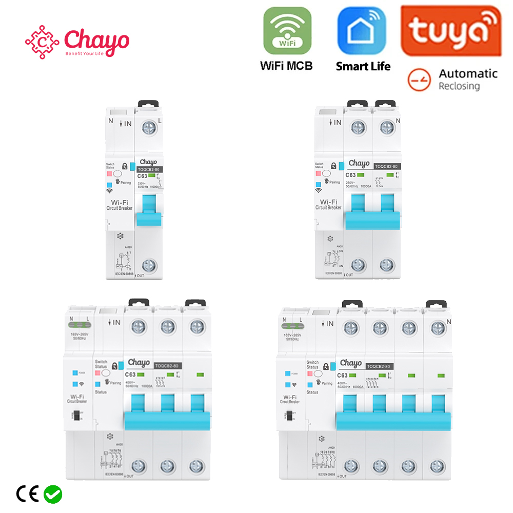 TUYA MCB WIFI 計量サーキットブレーカー スマートライフタイマーリモコン自動ワイヤレス遮断器再閉 MCB Chayo