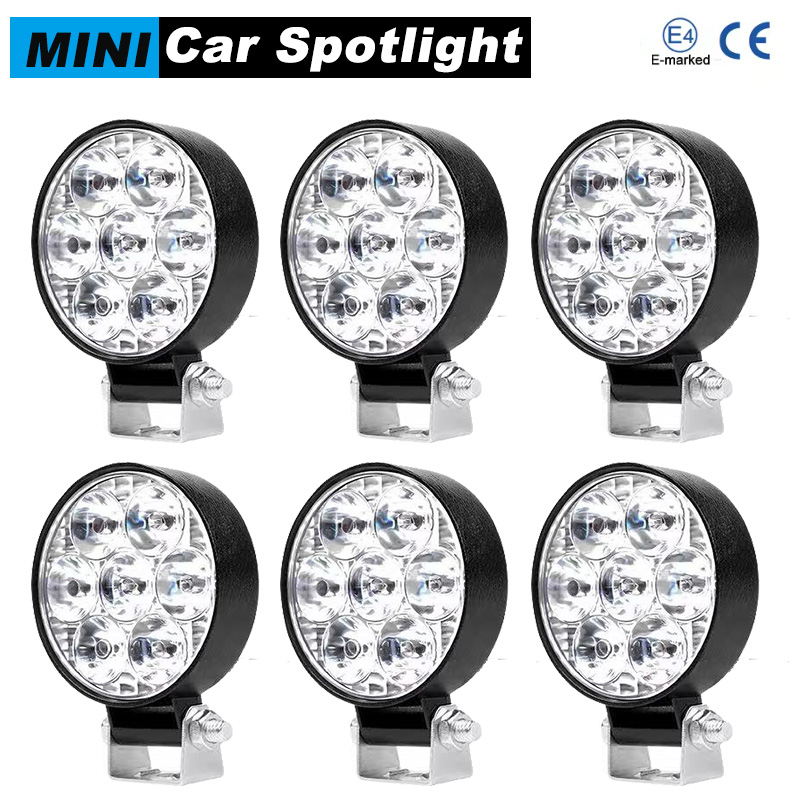 ミニ LED ワークライト車のスポットライト 12V 補助ヘッドライト車オフロードジープオートバイ SUV ATVS カーアクセサリーライトバー