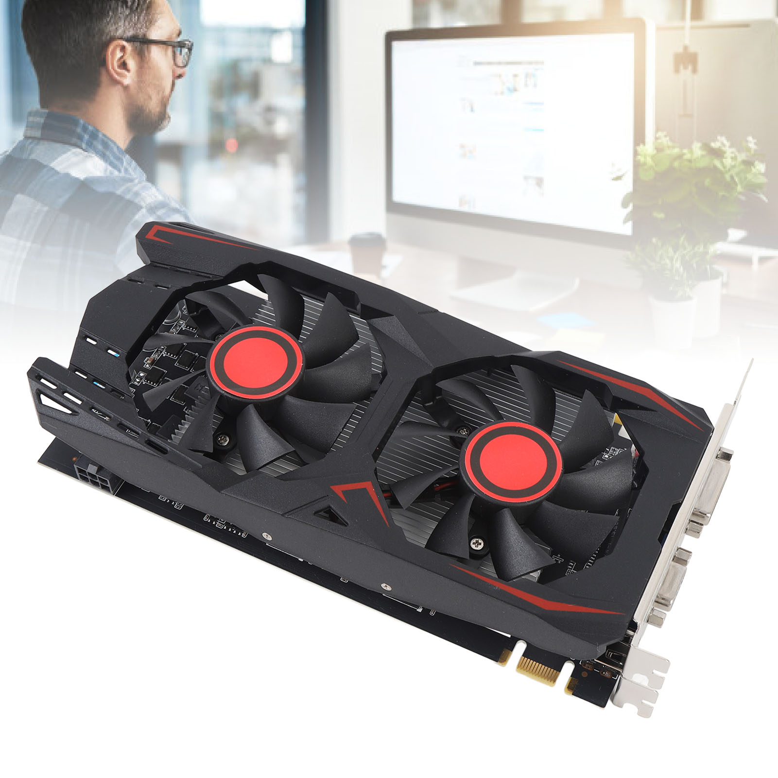 グラフィックカード 6GB GDDR5 192ビット デュアルファン PCIE 2.0 16Xスロット DVI VGA HDマルチメディアインターフェース対応 ゲーミングビデオカード