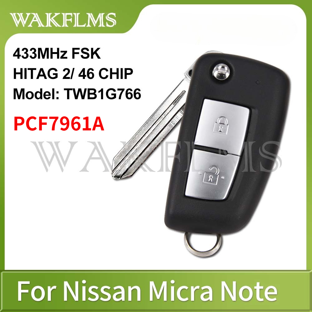 日産ジュークマイクラノート 2013 2014 2015 2016 リモート車のキー 433MHz PCF7961A ID46 チップ H0561-BA60C H0561-4EA0A TWB1G766