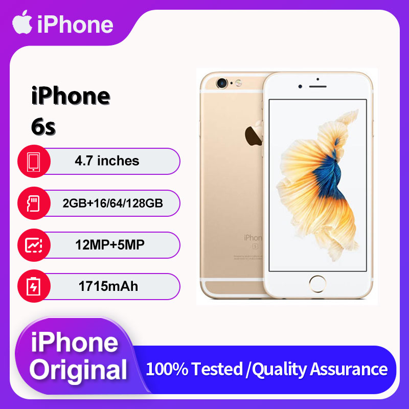 オリジナル Apple iPhone 6S 4G 指紋ロック解除中古 IOS 9 4.7" 16/64/128GB ROM 1715mAh 携帯電話 12MP スマートフォン