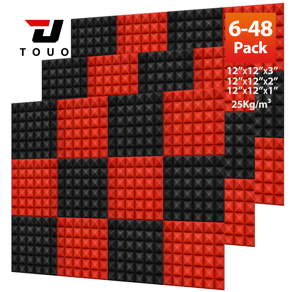 TOUO 6-48 パックピラミッド防音壁パネル音響発泡遮音​​パネルビデオルームドラムルームホーム壁装飾