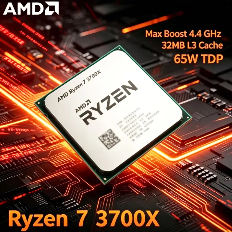 AMD Ryzen 7 3700X R7 3700X 3.6 GHz 8 コア 16 スレッド AM4 CPU プロセッサー 65W 7NM L3=32M 100-000000071 ソケット (パッケージなし)