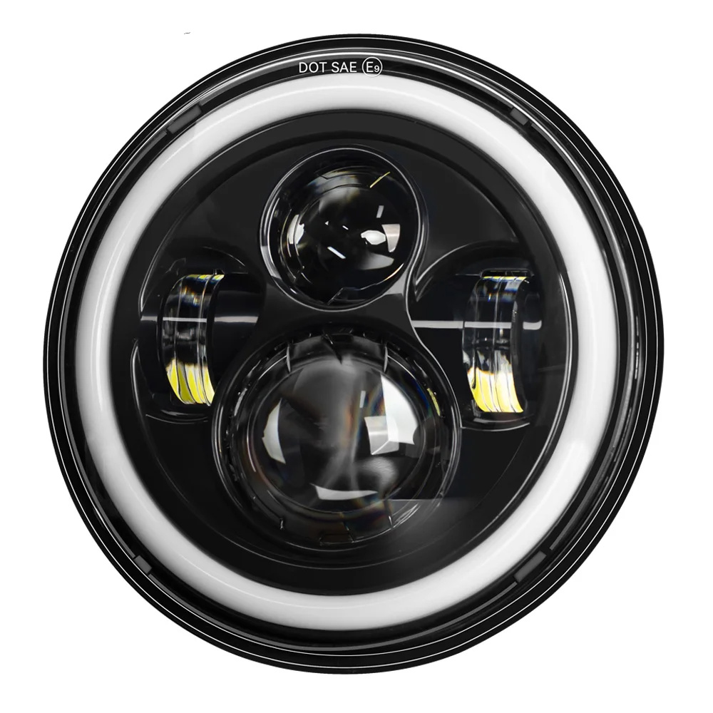 ユニバーサル 7 インチ LED 車オートバイ DRL H4 ヘッドランプハーレーヤムハホンダ 7 "ヘッドライト