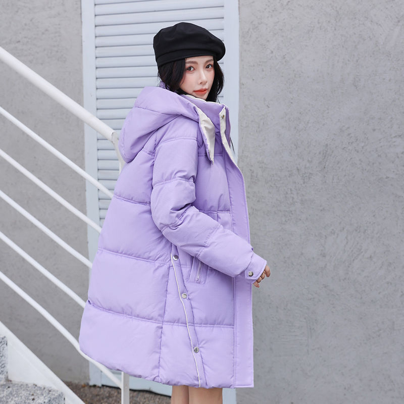 新しい韓国ジャケット女性の冬のパーカー固体フード付き厚み暖かい女性の雪の摩耗コートパッド入りルーズ服 3XL