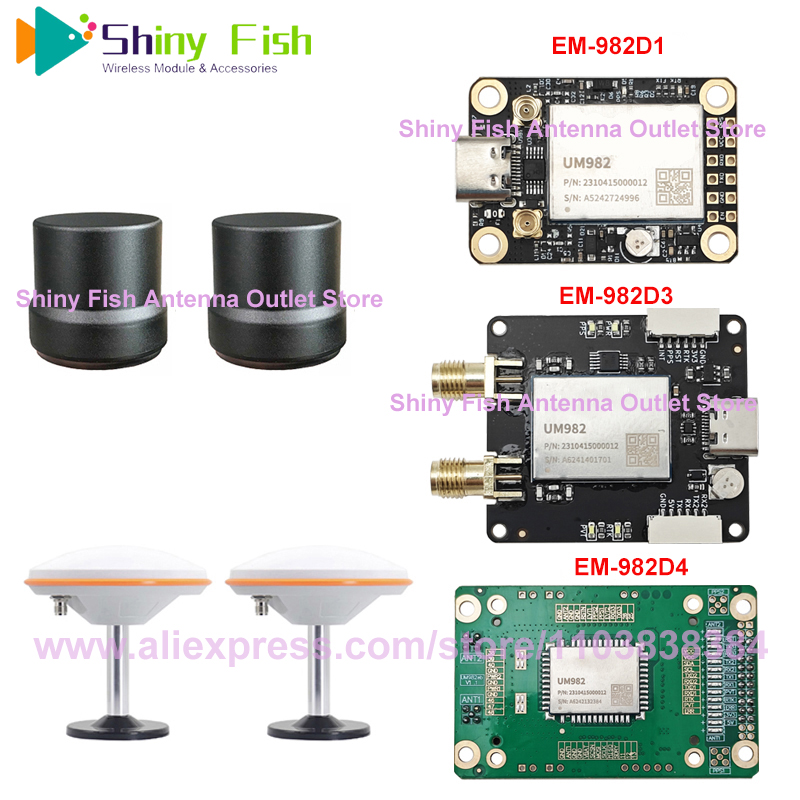 UM982 GNSS レシーバー RTK 高精度測位およびヘディング GPS モジュール、USB Type C SMA ボード付き Ntrip UAV 農業用