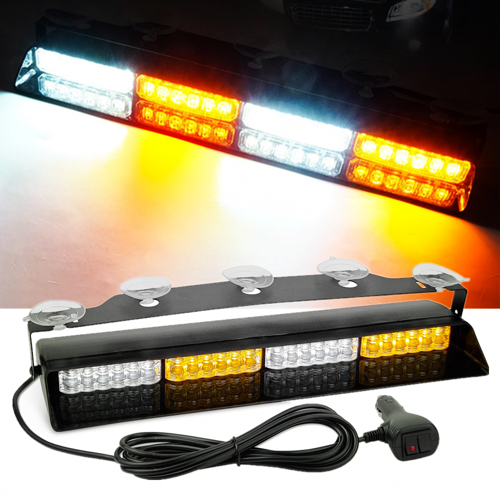 16 LED 車のストロボライトトラック緊急フラッシュ警告ランプフロントガラス警察ライトフラッシュ照明オートライト防水