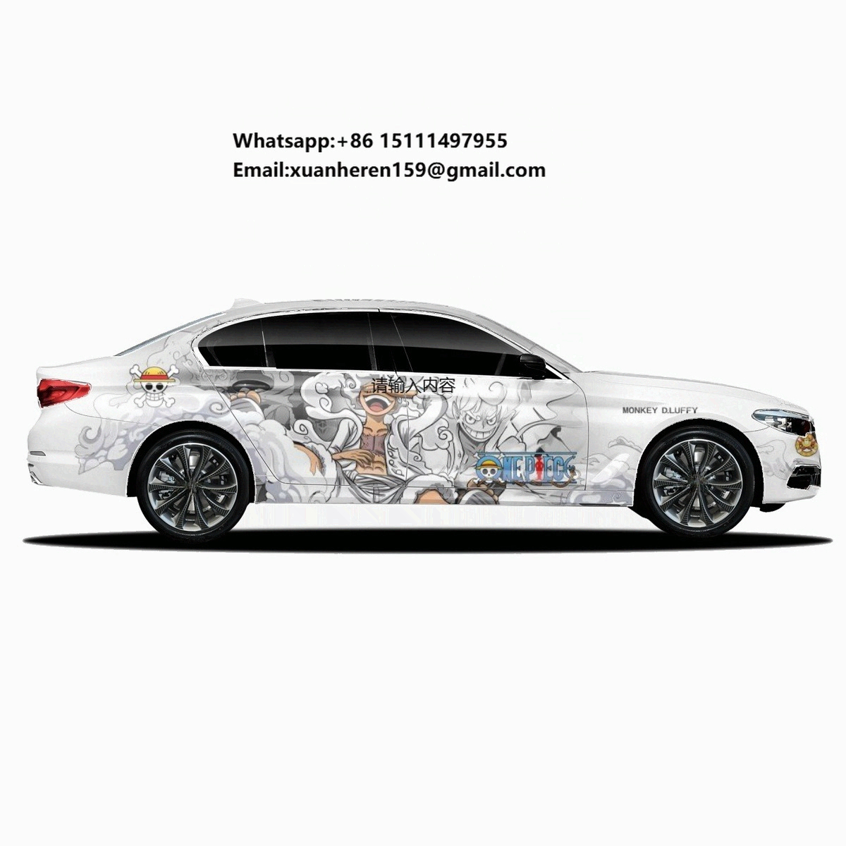 カスタム車ビニールラップステッカーフルボディワンピースドラッグボールアニメルフィパターン自己粘着車ラップ
