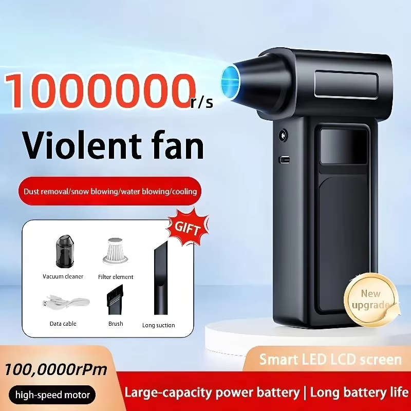 1000000RPM ターボジェットブロワー電動強力な送風機ポータブルダストクリーナー USB 充電 65 メートル/秒ブラシレスジェットブロワー