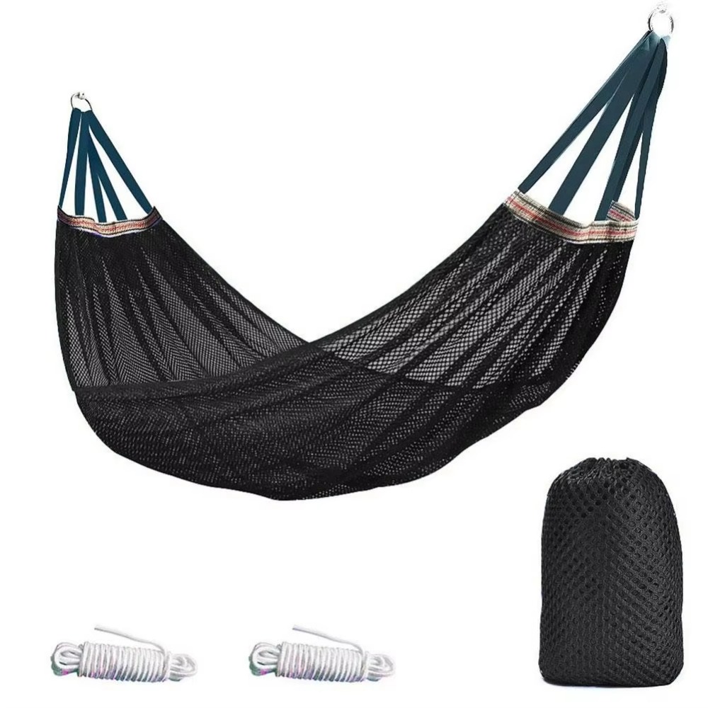 Portable Mesh Hammock Breathable Cooling Ice Silk Hanging Bed Large Load-bearing Anti-rollover Outdoor Camping Swing Balcony