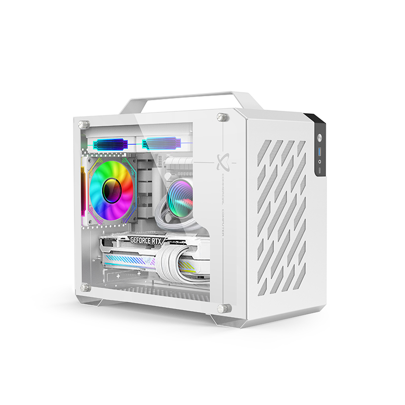 X-GAMERX X200 デスクトップ ポータブル サイドライト MATX ミニ ラップトップ コンパクト ケースは 240 水冷システムを収容可能