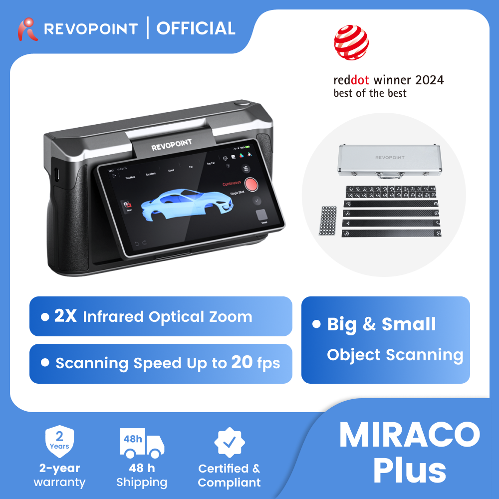 Revopoint MIRACO Plus 3D スキャナー 3D プリンター用写真測量計測キット 0.02mm 精度オールインワンハンドヘルドボディスキャナー