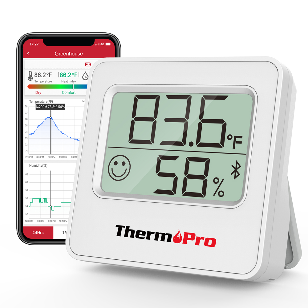 ThermoPro TP357 80 メートルスマートワイヤレスデジタル温度計湿度計屋内ミニルーム温度計気象ステーションデータ