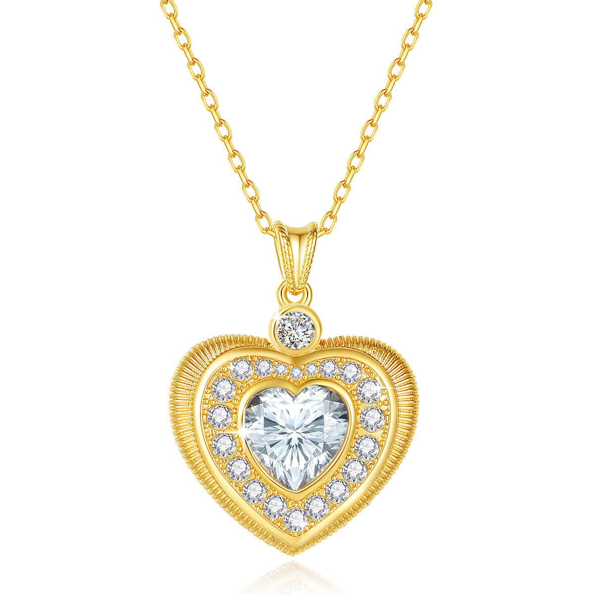 Szjinao 100% リアル 18 K ゴールドハートネックレス 9 ミリメートル 3ct モアッサナイトペンダント K ゴールド高級ウェディングジュエリー証明書卸売