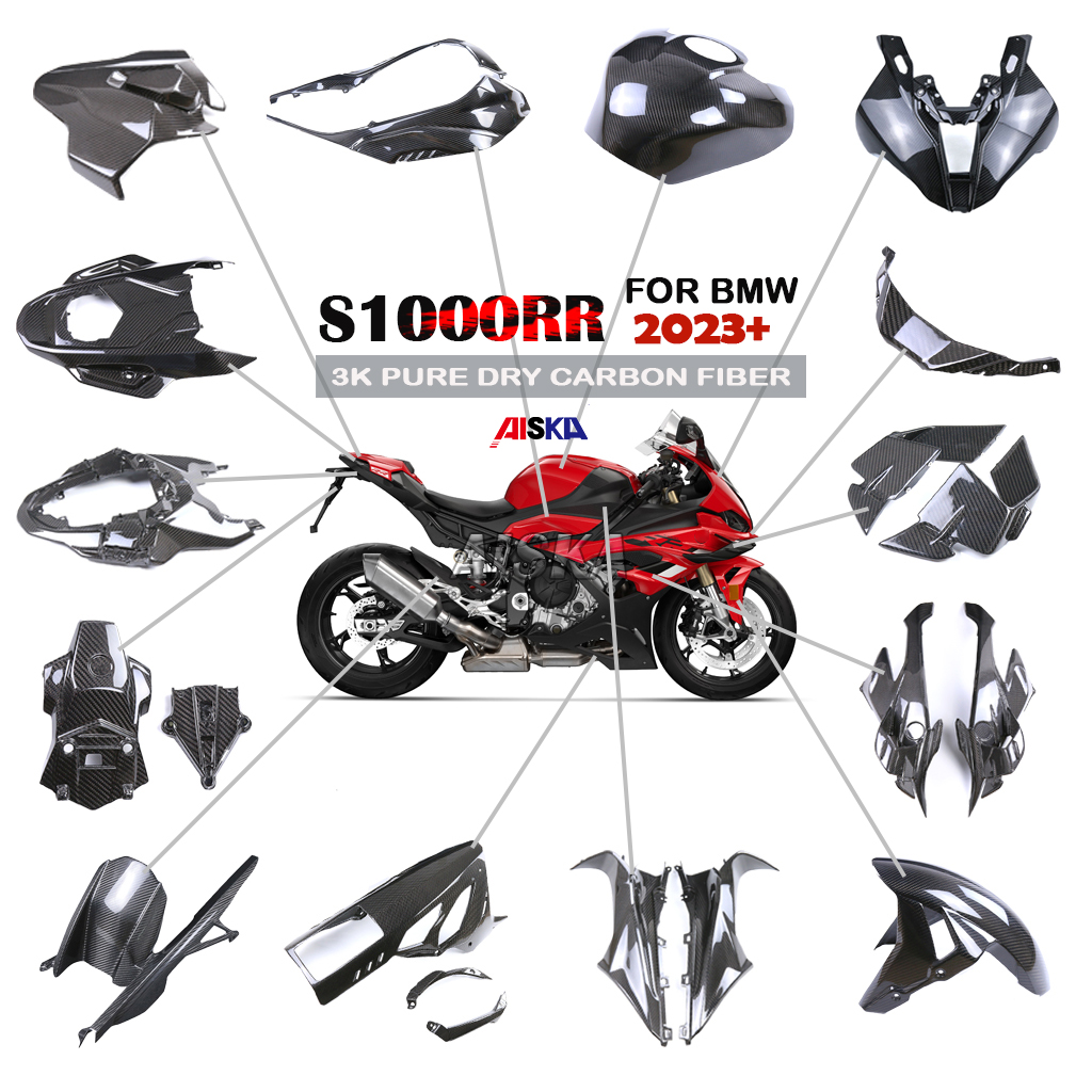 オートバイアクセサリーフェンダーサイドパネルフェアリングキットウイングレット燃料タンクガード 3 18k ドライ 100% 炭素繊維 BMW S1000RR 2023 2024