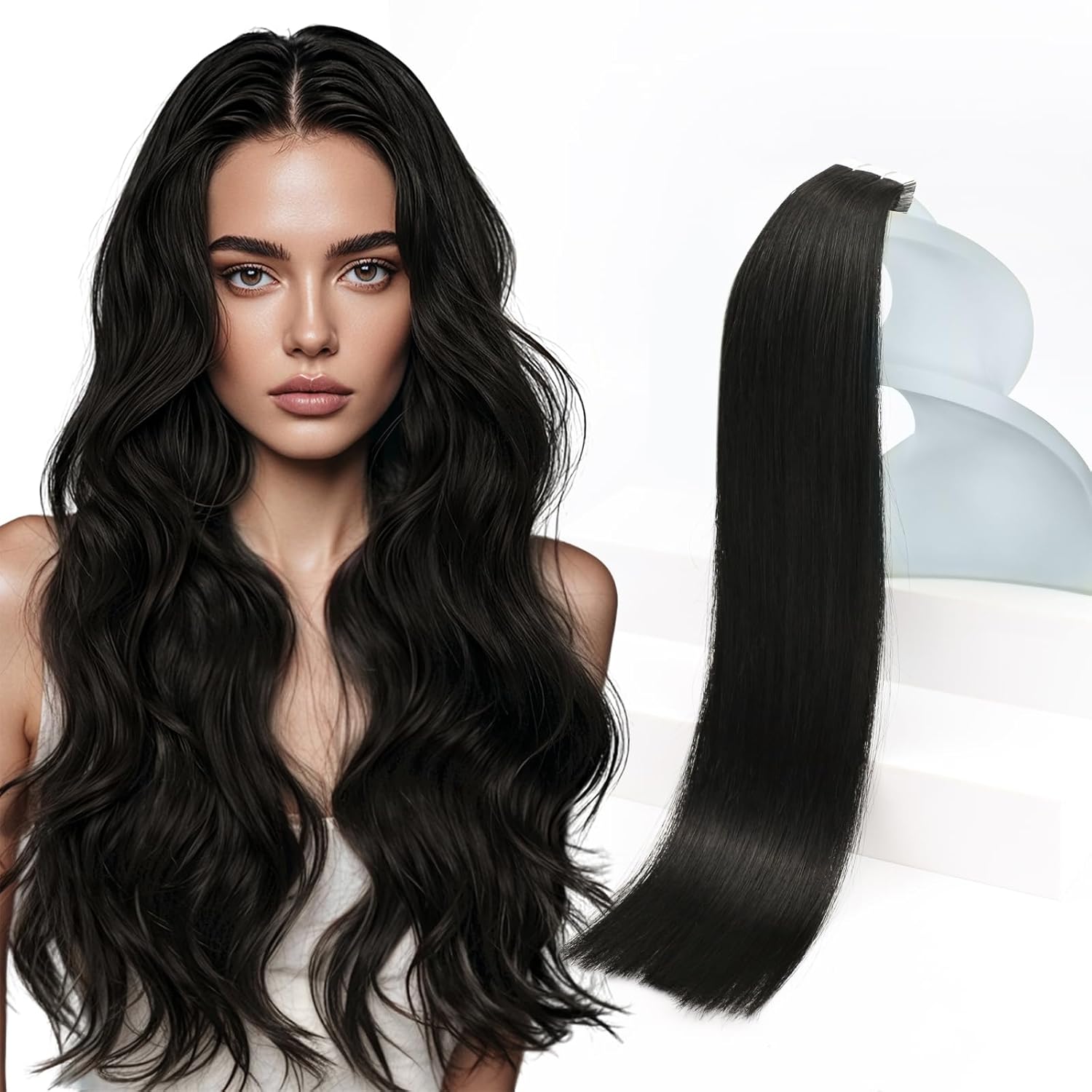 VeSunny レミーテープヘアエクステンション 100% 本物のブラジルの自然人毛ピュアカラー 14-24 インチスキン横糸ストレートテープ髪