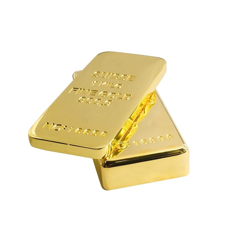 高品質 1 キロレプリカ金メッキバー 1pc スイス金地金バー非磁性現代美術記念コイン収集