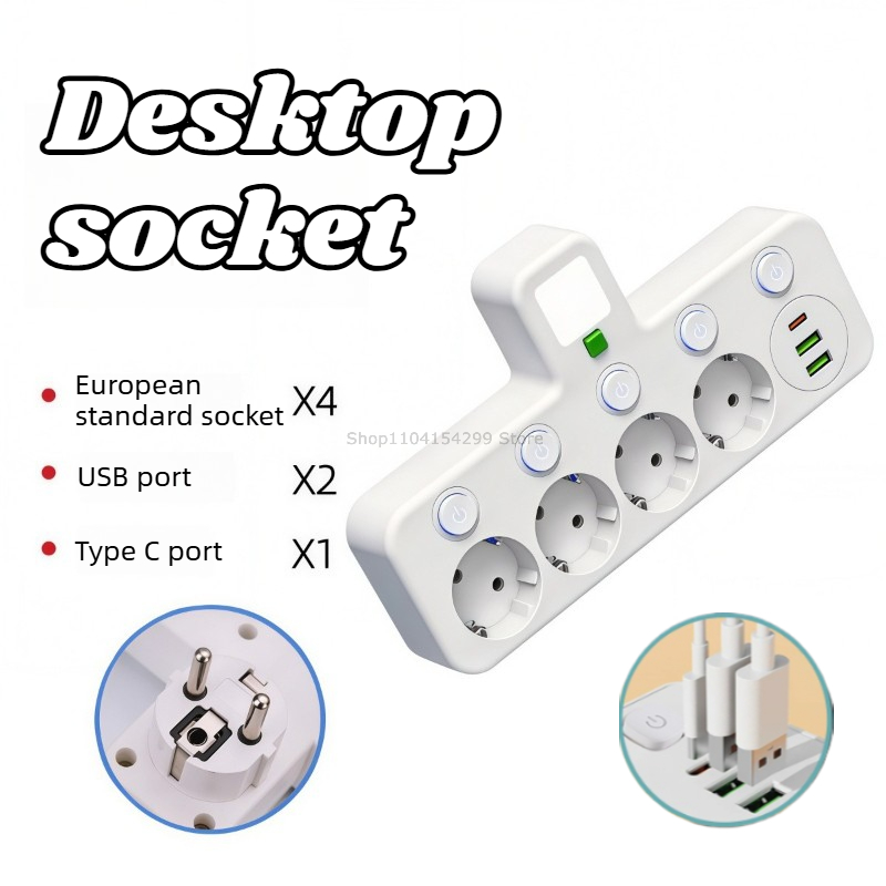 壁ソケット 4/3/2 AC コンセント 2 USB ポート 1 Type-C EU プラグ充電器電気スイッチ家庭用電源タップソケット、ナイトライト