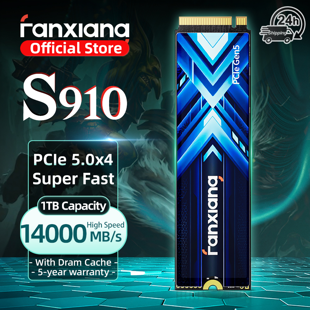 Fanxiang S910 最大/プロ M.2 SSD 14000 メガバイト/秒 1 テラバイト 2 テラバイト 4 テラバイト PCIe 5.0 M.2 NVMe 2.0 ドラムキャッシュ内蔵ソリッドステートドライブデスクトップ用