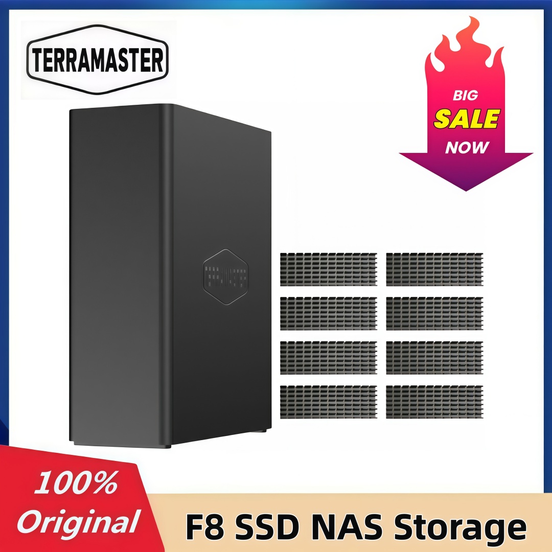 プロモーション！！！ TERRAMASTER F8 8GB DDR5 RAM SSD NAS ストレージ 8 ベイ すべて SSD N95 クアッドコア ピーク パフォーマンス (ディスクレス)