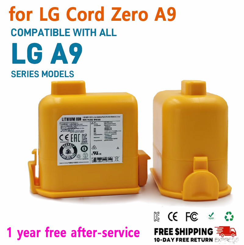 掃除機バッテリー 6000mAh LG コードゼロ A9、A9、A9 プラス、EAC63758601、EAC63382202、EAC63382201、EAC63382202、MEV65921201