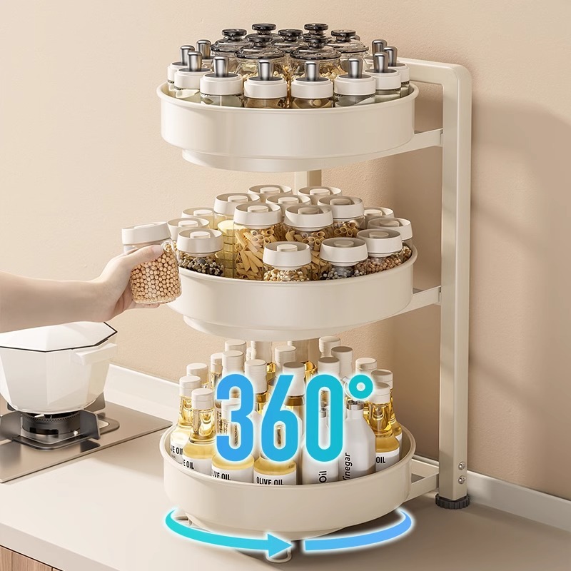 ナナロータリー調味料棚キッチン特製ソース酢調味料収納ボックスターンテーブル用品カウンタートップ収納ラック