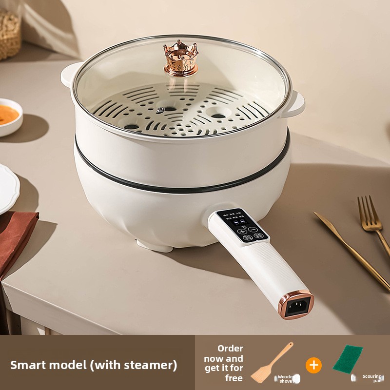 スマート電気炒め鍋多機能ノンスティック調理鍋 5.5L 容量快適なハンドル火傷防止大容量