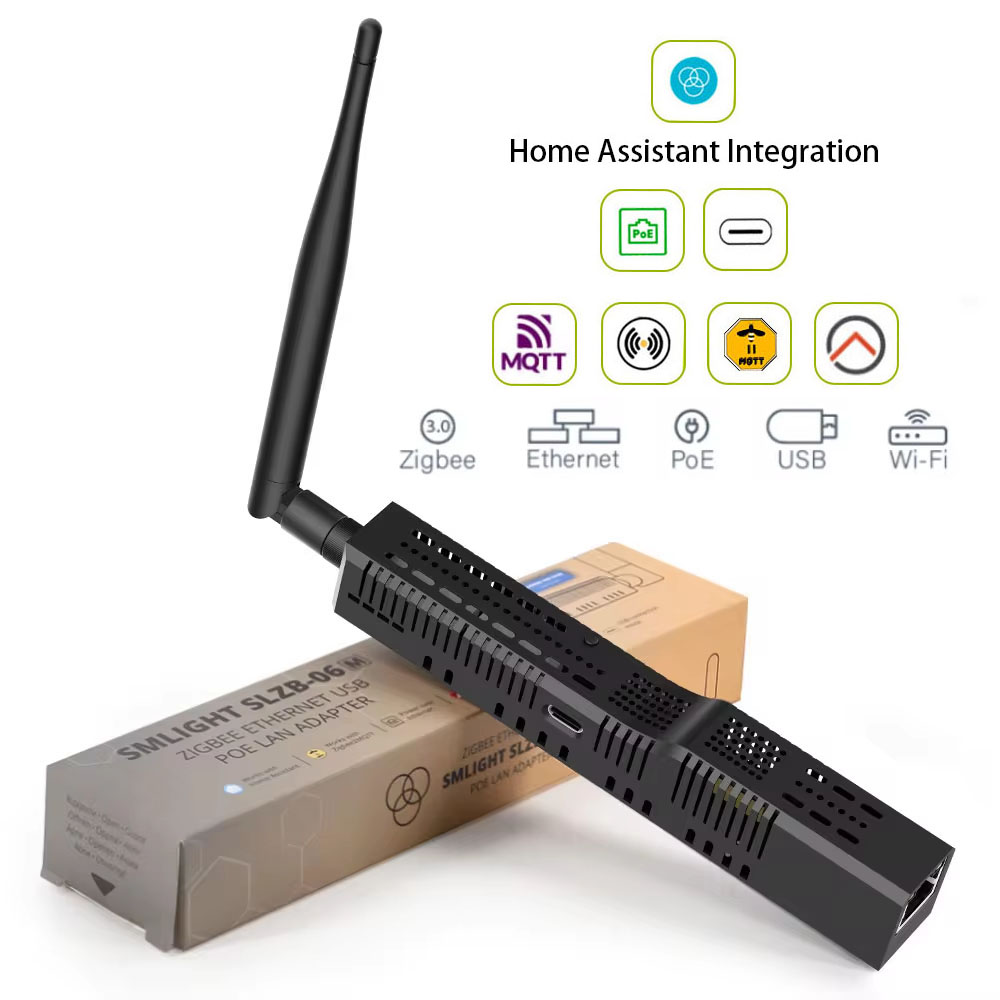 SMLIGHT SLZB-06MU Zigbee 3.0 to Ethernet、USB、PoE 付き WiFi ゲートウェイ コーディネーター、Zigbee2MQTT、ホーム アシスタント、ZHA で動作