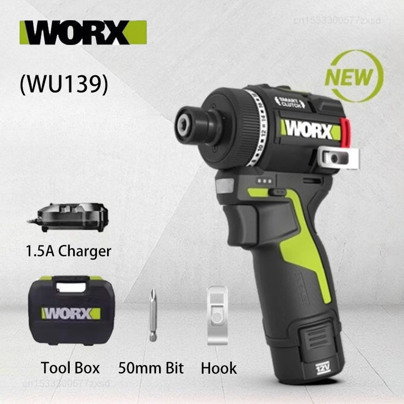 2025 Worx WU139 コードレスドライバードリルブラシレス電動インパクトドライバー充電式金属チャック高トルク DIY 電動工具