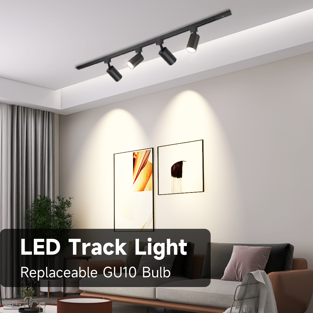 LED トラックライトセットレール照明交換 GU10 電球天井ランプ器具キッチン寝室リビングルームスポットライト装飾 220v