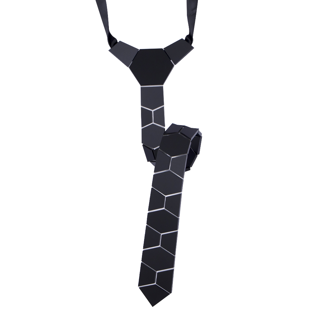 Factory Direct Sales Low MOQ Handmade Man Luxury Elegant Corbatas Gravata Skinny Mirror Hex Acrylic Tie for Business Men