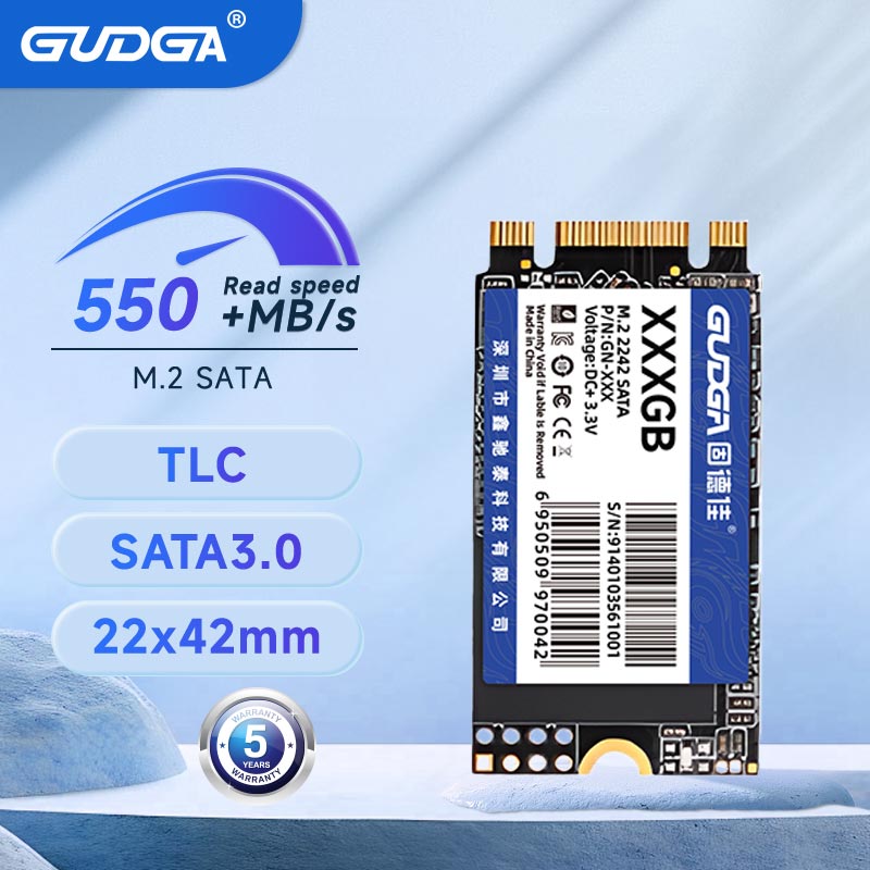 GUDGA M2 SATA 2242 SSD SATA3 128 ギガバイト 256 ギガバイト 512 ギガバイト NGFF 内蔵ソリッドステートハードドライブ TLC ラップトップ Destop Thinkpad