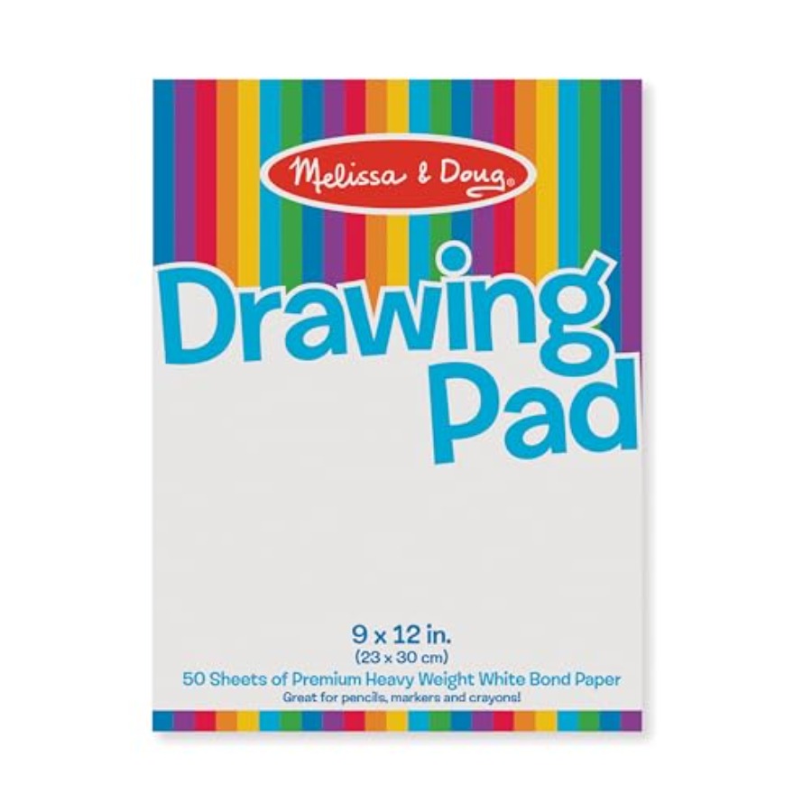 描画パッド 9 x 12 インチ、50 枚の白いボンド紙付き