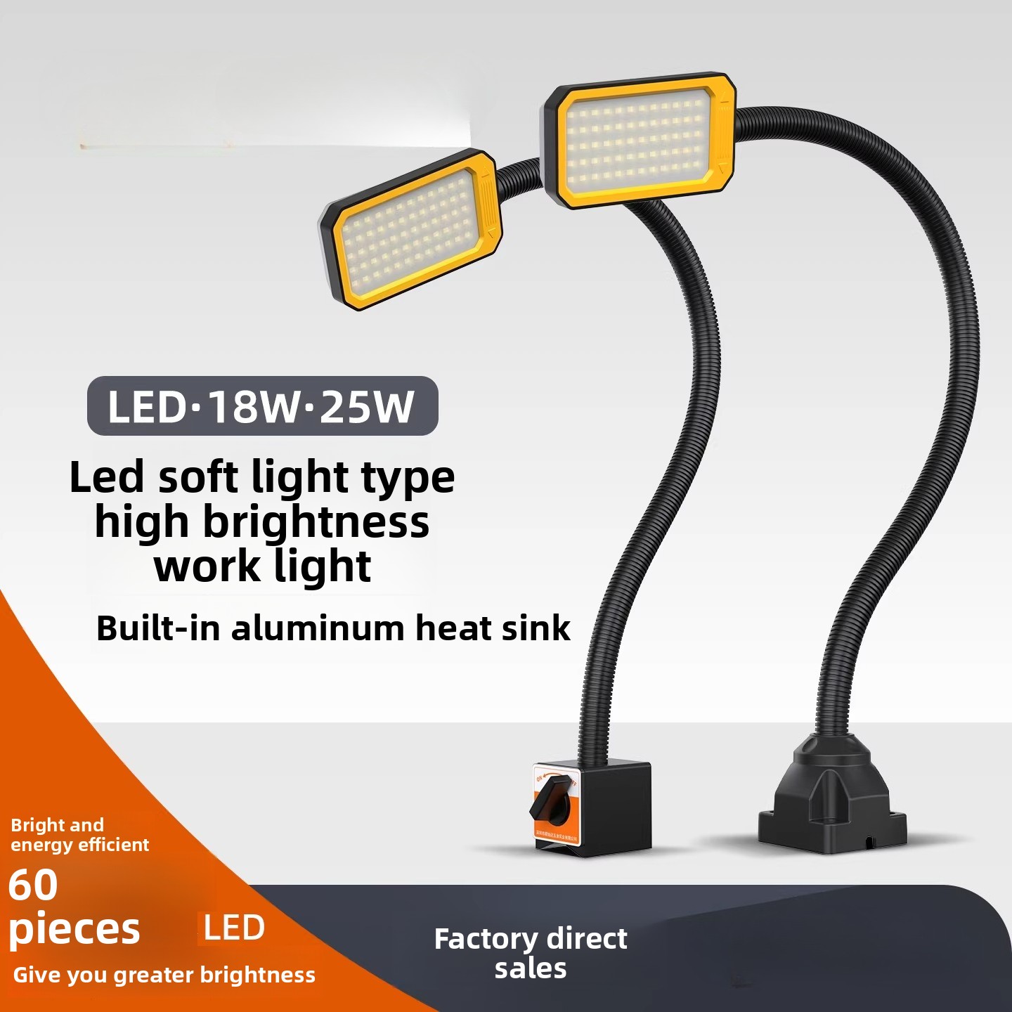 18 ワット/25 ワット LED 工作機械ワークライト強力な磁気拡張 50-80 センチ柔軟なホース 24 V/220 V 旋盤パンチ MachineTable ランプ