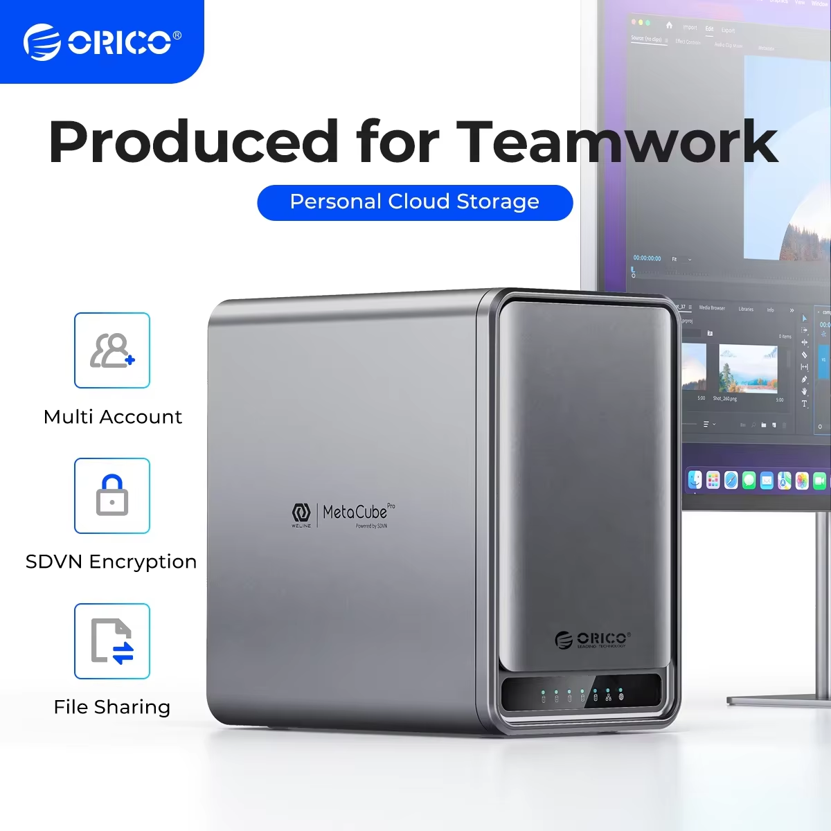 ORICO MetaCube Pro 2 ベイ NAS ネットワーク接続ストレージのサポート リモート共有データ インテリジェントな分類 自動バックアップ
