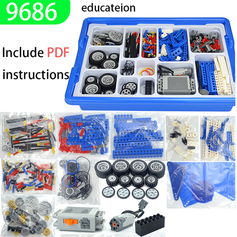 9686 テクニカルパーツ マルチテクノロジー MOC パーツ 学生学習ビルディングブロック パワーファンクションセット 子供用 教育用 Leduo