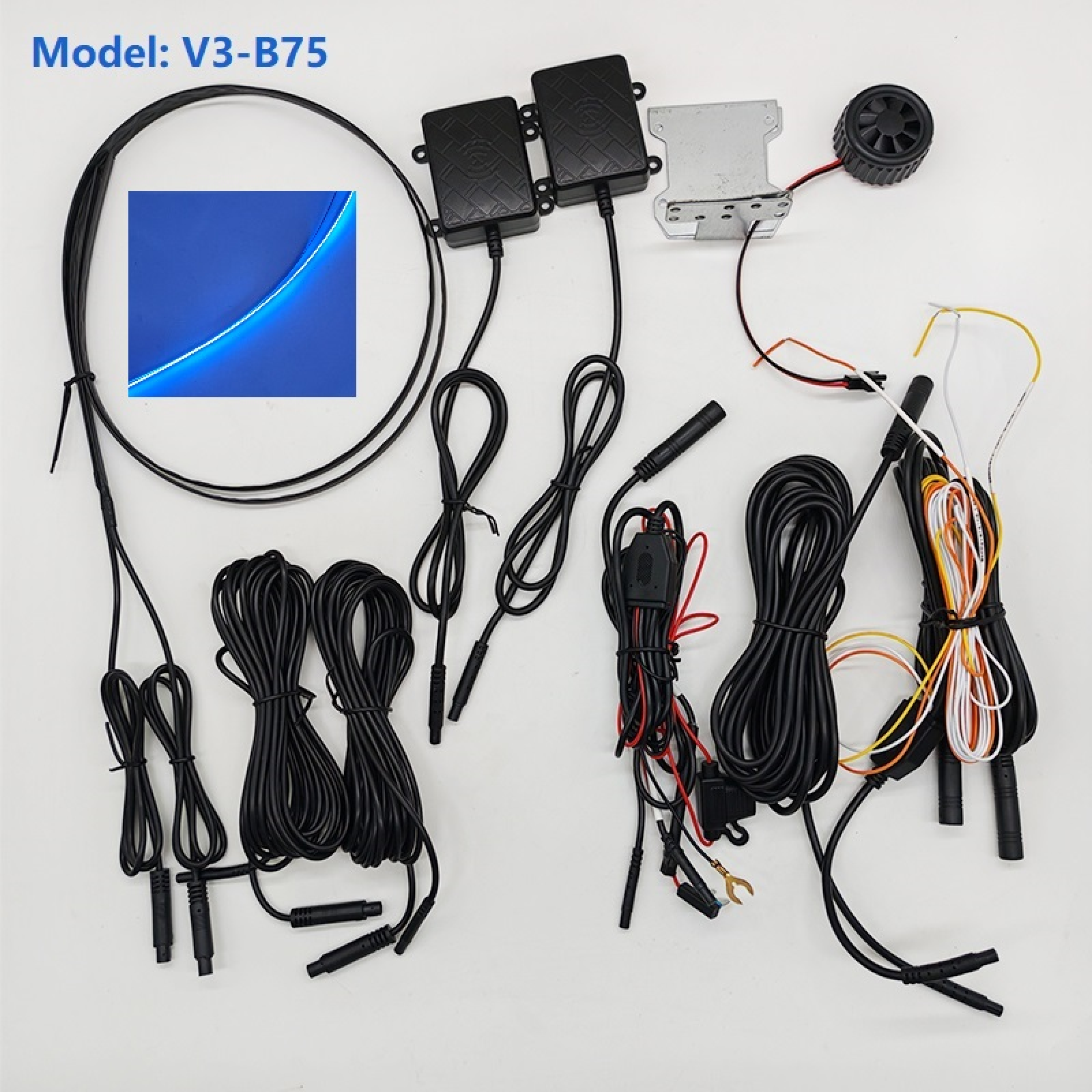 ユニバーサル 24Ghz ミリ波レーダー BSD 死角検出システム 20M 車線変更アシスト、ハイライト警告灯ストリップ付き