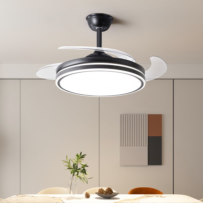 Bel air ホーム アテナス シーリング ファン、DC モーター、ポップアップ ブレード、36 ワット LED ライト メモリ、調光可能 (約