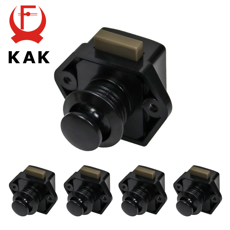 KAK 5 個キャンピングカープッシュボタンロックブラックキッチンキャビネットノブキーレス引き出しロックラッチ 20 ミリメートルカット穴家具ロックハードウェア