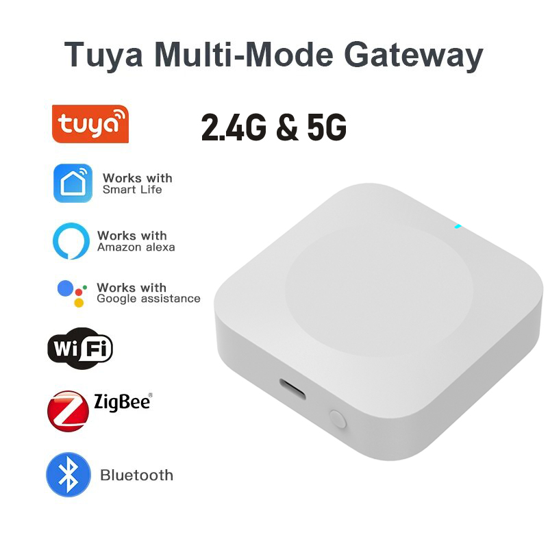 2.4G 5G Tuya Dual Band Multi Mode ZigBee Bluetooth Gateway Hub Wireless Smart Home Appliance Remote Controller Alexa Google Home