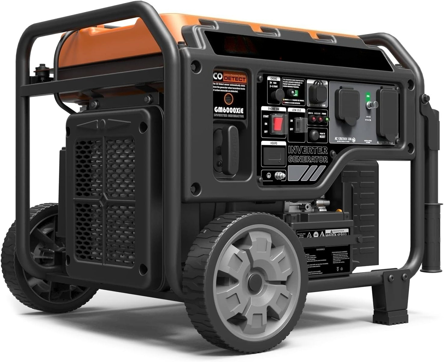 ポータブルインバーター発電機、電気スタート付き6000Wオープンフレームガス動力高速エンジン、バックアップ用超軽量