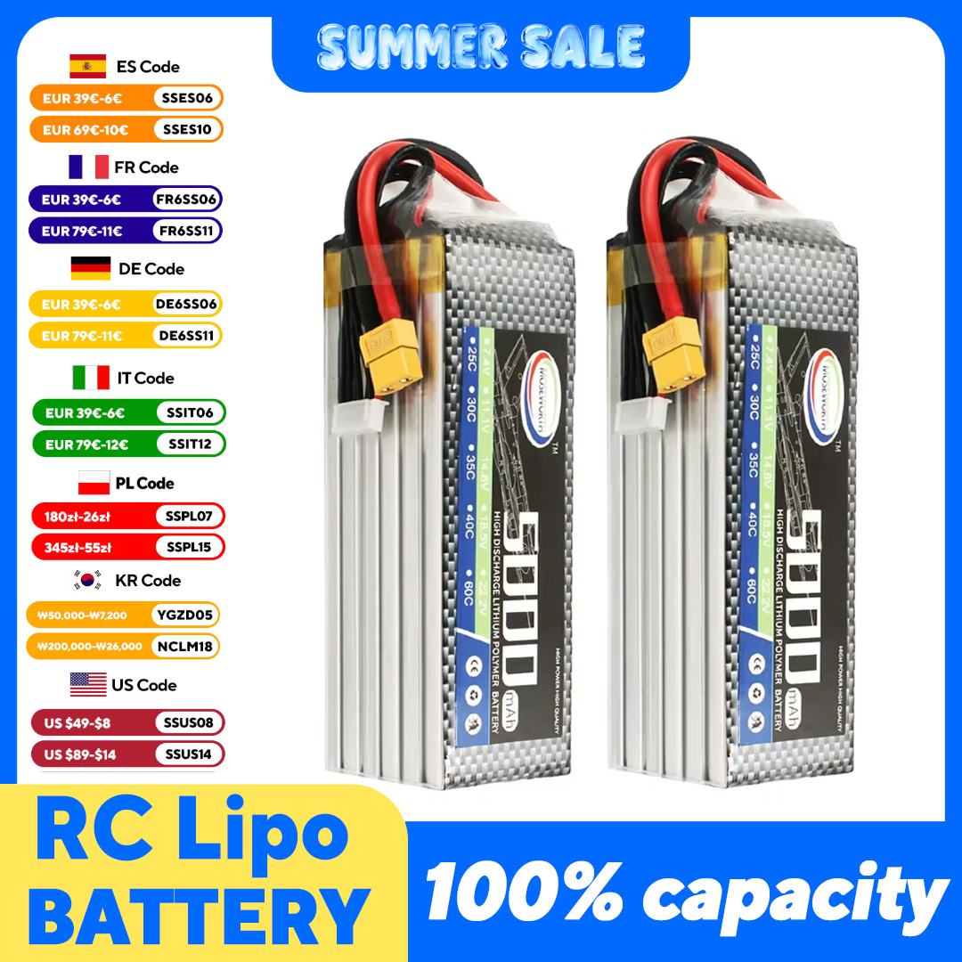 RC リポバッテリー 2S 3S 4S 5S 6S 2200 3300 3500 4200mAh 7.4V 11.1V 14.8V 18.5V 22.2V レース飛行機ヘリコプター RC モデル部品